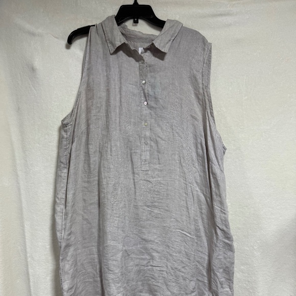 Sigrid Olsen Women's Top 3X Sleeveless Blouse Light Blueish Gray NWT - Picture 1 of 8